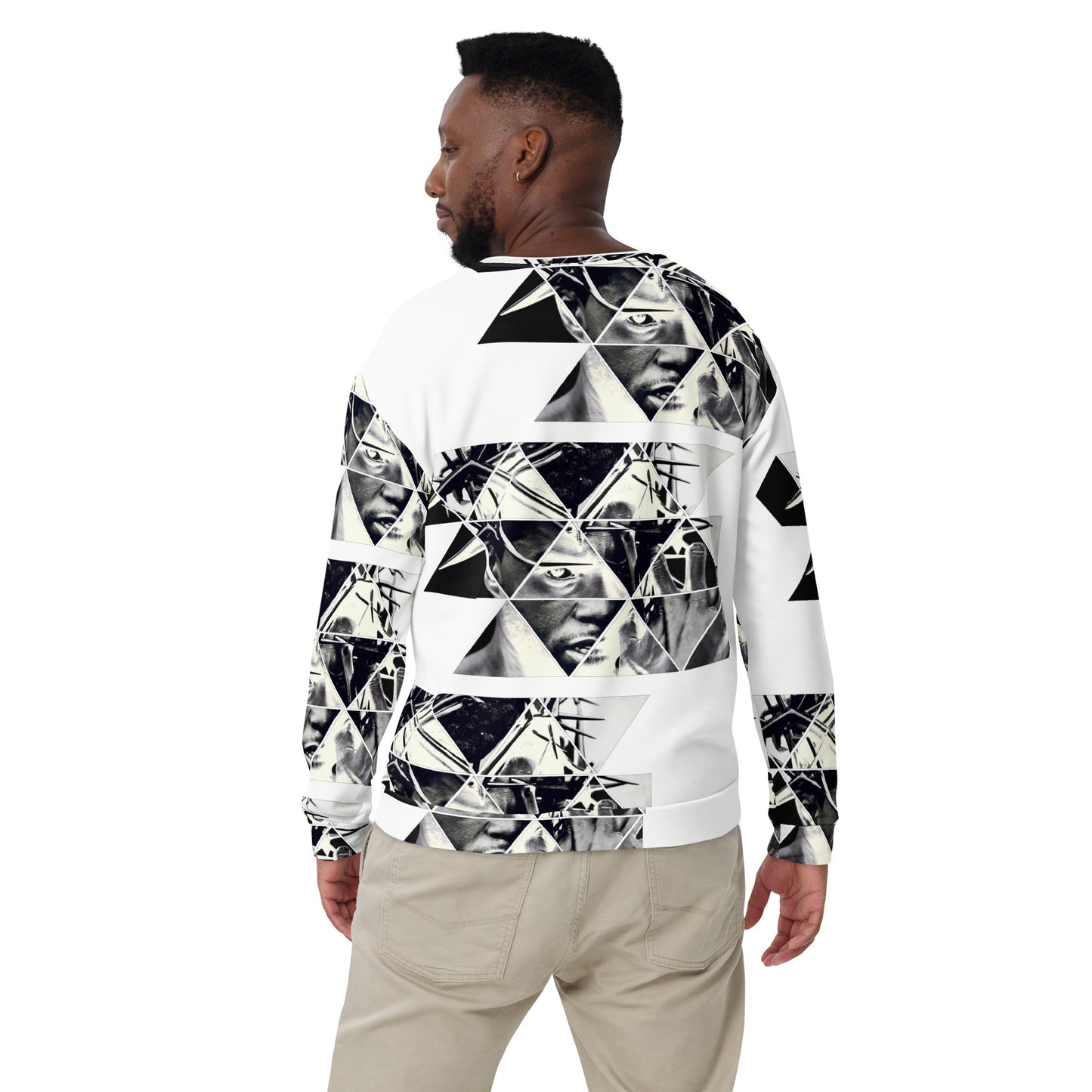 Abstract Crew-Neck Sweater