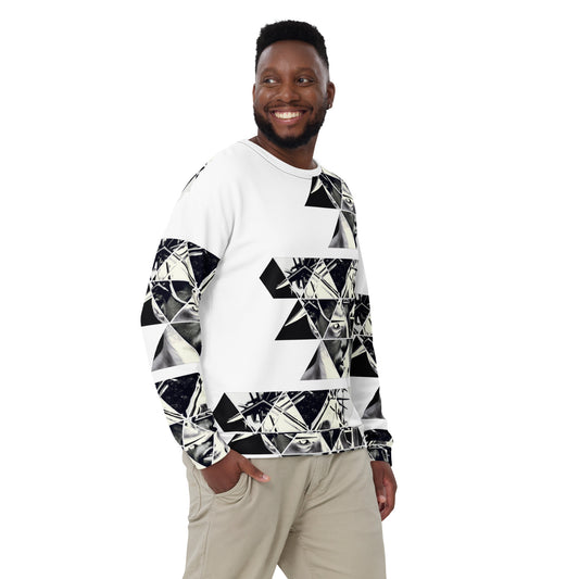 Abstract Crew-Neck Sweater